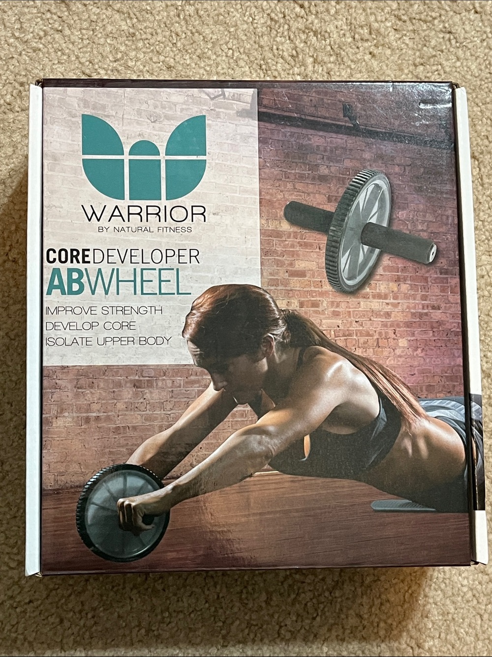 Warrior Core Developer Ab Wheel NIB Ab Roller Home Gym Workout Equipment